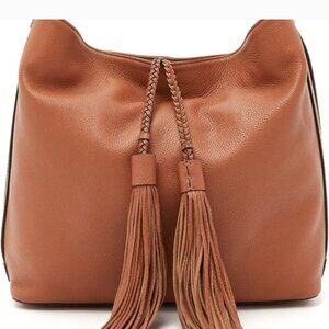 Rebecca Minkoff Purse Isobel Hobo Tote Almond Leather Bag has Magnetic Closer